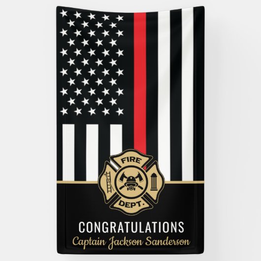 消防士消防署退職消防士 横断幕 (縦)