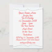 消防士消防車をテーマにした子ども向けパーティー 招待状 (裏面)