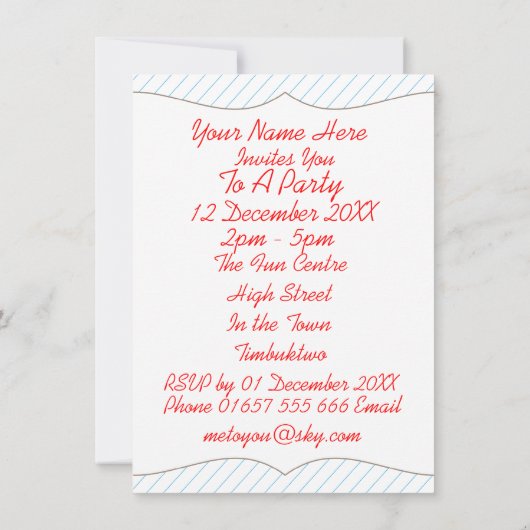 消防士消防車をテーマにした子ども向けパーティー 招待状 (裏面)