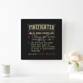 消防士用おもしろい語.png スクエア壁時計 (ホーム)