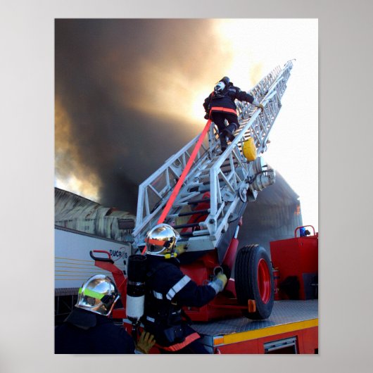 消防士登山はしご ポスター (正面)