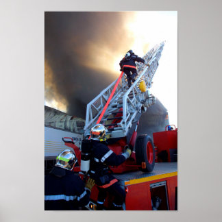 消防士登山はしご ポスター