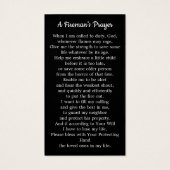 消防士祈りの言葉追悼メモリアル葬儀カード (裏面)