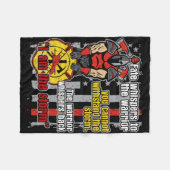 消防士私は嵐です フリースブランケット (正面(横))