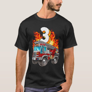 消防士第3回誕生日消防士及び消防車BIR Tシャツ