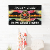 消防士結婚式招待状旗 横断幕 (インサイチュ)