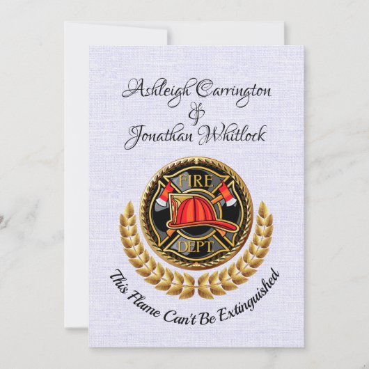 消防士結婚式招待状 招待状 (正面)
