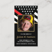 消防士葬儀記念写真祈りの言葉カード コーリングカード (正面)