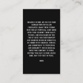 消防士葬儀記念写真祈りの言葉カード コーリングカード (裏面)