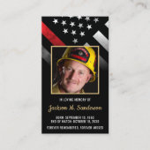 消防士葬儀記念写真祈りの言葉カード コーリングカード (正面)