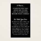 消防士記念アメリカ国旗の葬儀祈りの言葉カード (裏面)