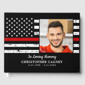 消防士記念愛する記憶の写真葬儀 ゲストブック (正面)