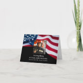 消防士記念愛国的USA国旗の葬儀 サンキューカード (正面)