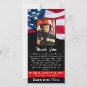 消防士記念旗愛国的な葬儀 サンキューカード (正面)