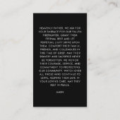 消防士記念葬儀赤ライン祈りの言葉カード コーリングカード (裏面)