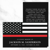 消防士記念葬儀赤ライン祈りの言葉カード コーリングカード