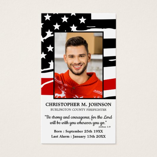 消防士記念葬式祈りの言葉カード (正面)