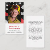 消防士記念赤線フォト祈りの言葉カード コーリングカード (正面/裏面)