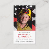 消防士記念赤線フォト祈りの言葉カード コーリングカード (正面)