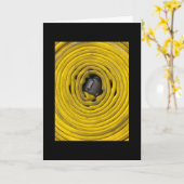 消防士誕生日折り畳みグリーティングカード カード (黄色い花)