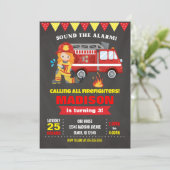消防士誕生日招待状ガールシャルボード 招待状 (スタンド正面)