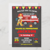 消防士誕生日招待状シャルボード 招待状 (正面)