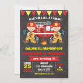 消防士誕生日招待状ジョイントシャルボード 招待状 (正面)