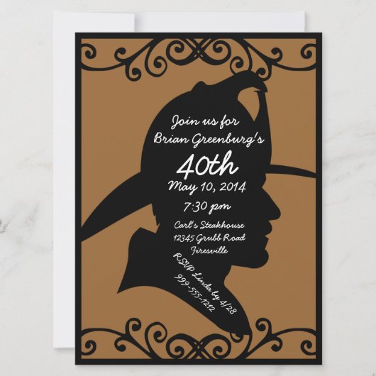 消防士誕生日招待状 招待状 (正面)