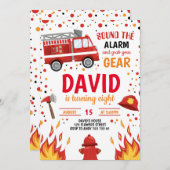 消防士誕生日消防招待状 招待状 (正面/裏面)