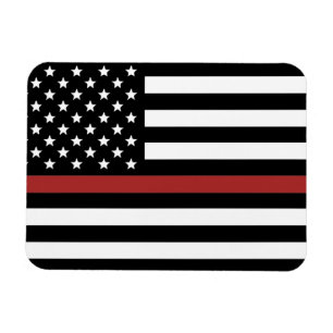 消防士赤線アメリカ国旗消防隊 マグネット