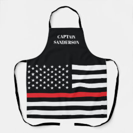 消防士赤線旗アメリカ消防士 エプロン
