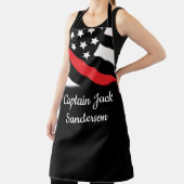 消防士赤線消防士愛国旗 エプロン (インサイチュ)