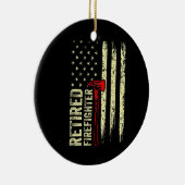 消防士退職したおもしろい熟練の消防士 セラミックオーナメント (右)