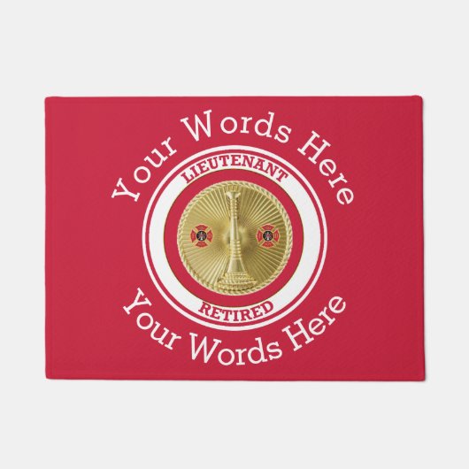 消防士退職した中尉カスタムドアマット ドアマット (正面)