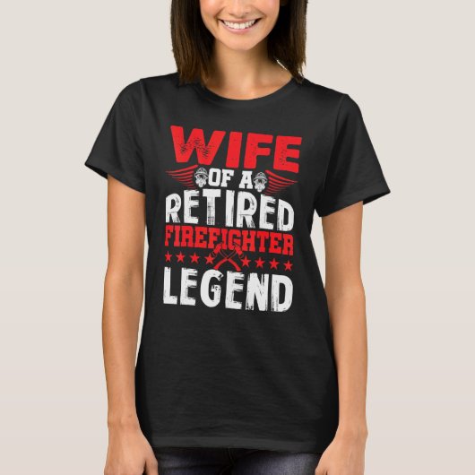 消防士退職した妻ファイアマン退職 Tシャツ (正面)