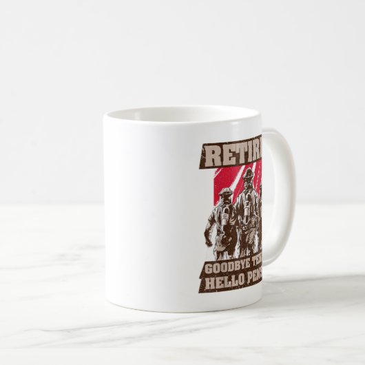 消防士退職した退職計おもしろい画消防士 コーヒーマグカップ (正面右)