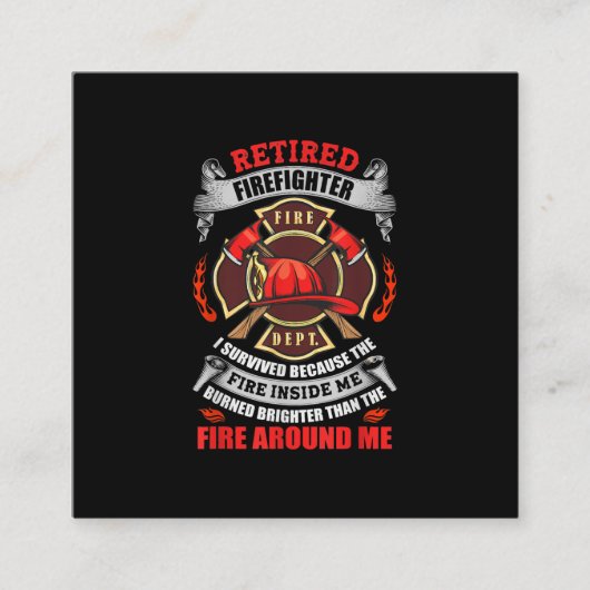 消防士退職者の贈男性へり物2021引用文 スクエア名刺 (正面)
