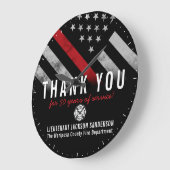 消防士退職記念赤線フラグ ラージ壁時計 (傾斜)