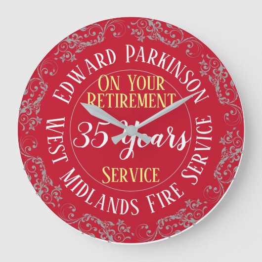 消防士退職賞(年次勤務) ラージ壁時計 (正面)