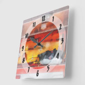 消防士道具 スクエア壁時計 (傾斜)