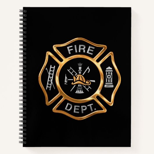 消防士金ゴールドバッジ ノートブック (正面)