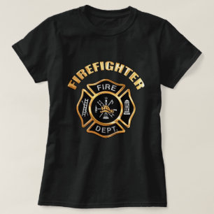 消防士金ゴールド Tシャツ