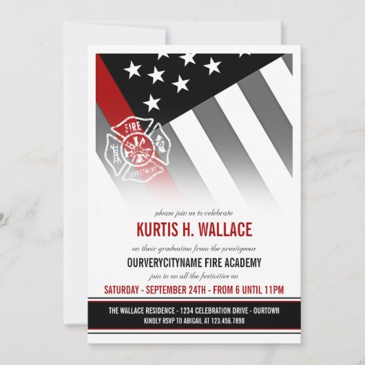 消防士院卒業党 招待状 (正面)