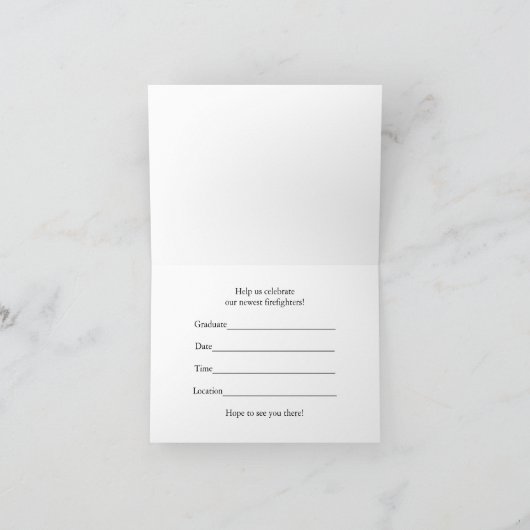消防士院卒業招待状 カード (内部)