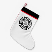 消防士 スモールクリスマスストッキング (正面 (吊り時))