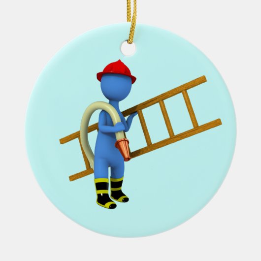 消防士 セラミックオーナメント (正面)