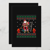 消防士 ダサい クリスマス スウェーター クリスマス 男の子 女の子 (正面/裏面)