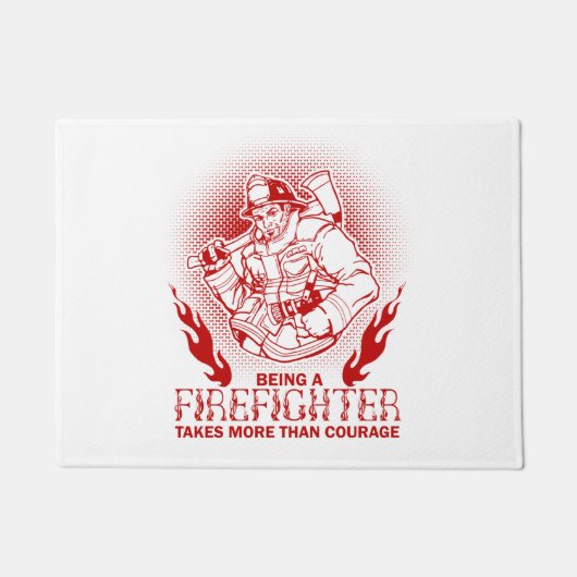 消防士 ドアマット (正面)