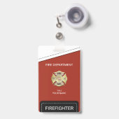 消防士 バッジ (Front with Retractable)