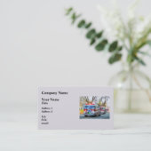 消防士-パレードの消防車のライン 名刺 (スタンド正面)